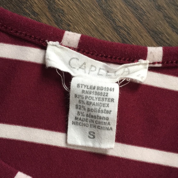 Capella Striped Burgundy Bodycon Dress - Picture 6 of 8